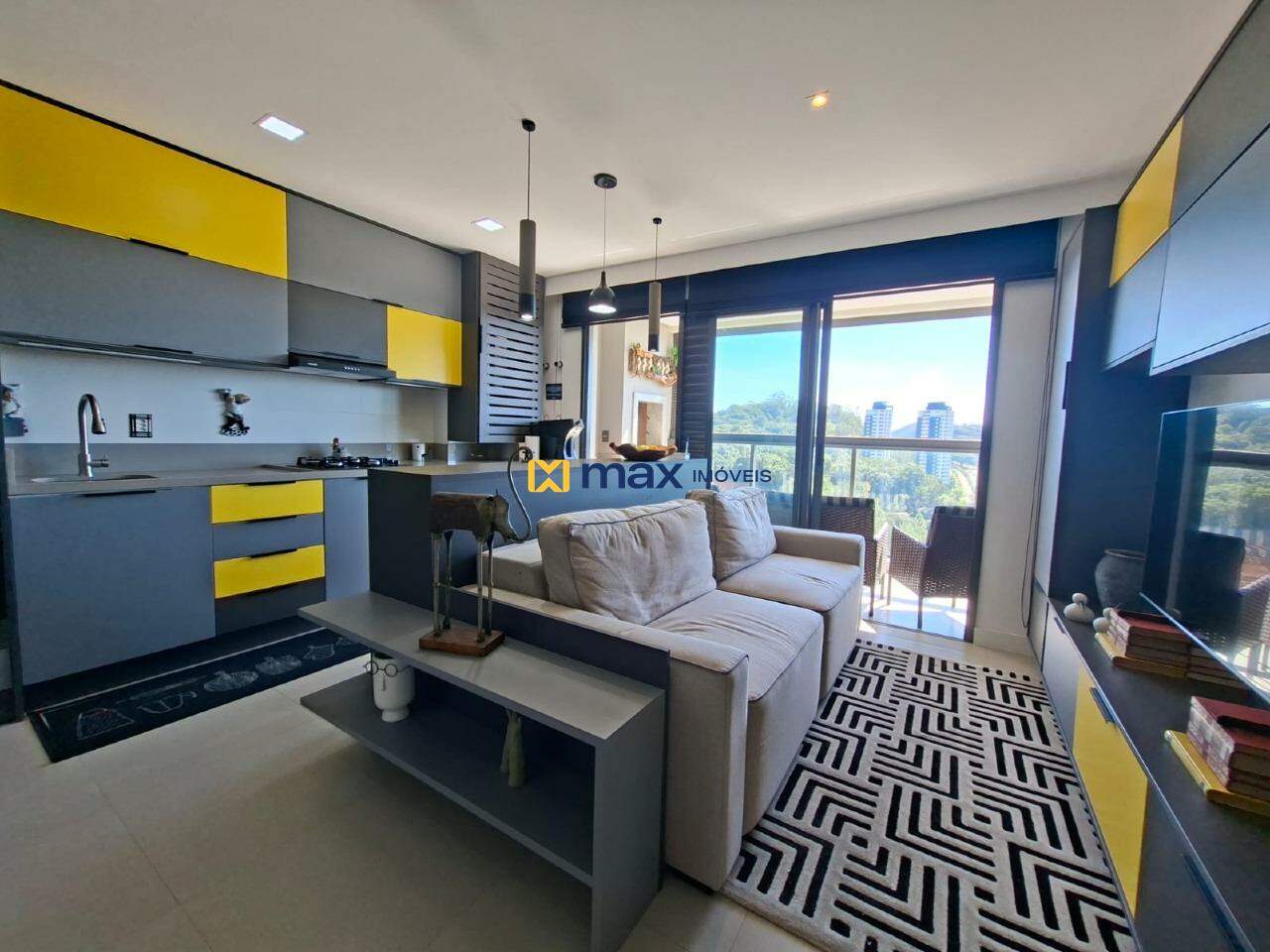 Apartamento para aluguel no Praia Brava: Sala de estar/jantar e cozinha