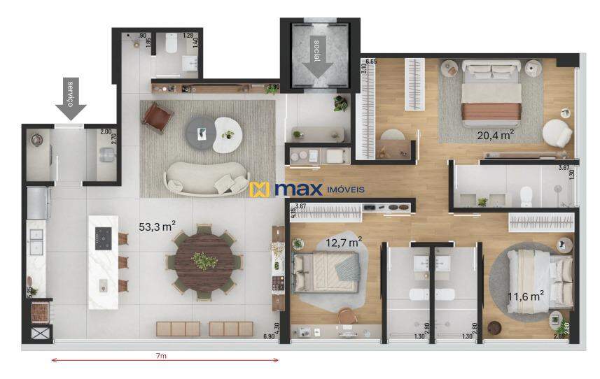 Apartamento à venda no Praia Brava de Itajaí: Torre norte - tipo 4