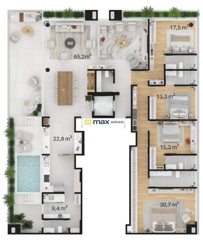 Apartamento à venda no Praia Brava de Itajaí: Cobertura leste - tipo 1