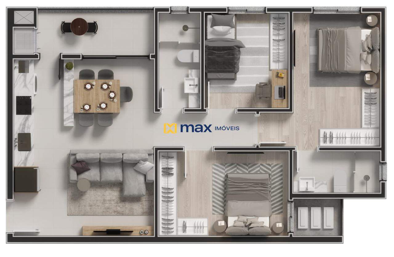 Apartamento à venda no Cordeiros: Planta apartamento tipo 02,03,06 e 07Planta apartamento tipo 04 e 05