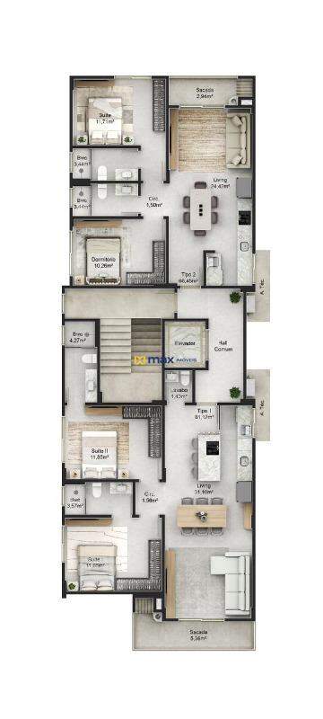 Apartamento à venda no Centro: 