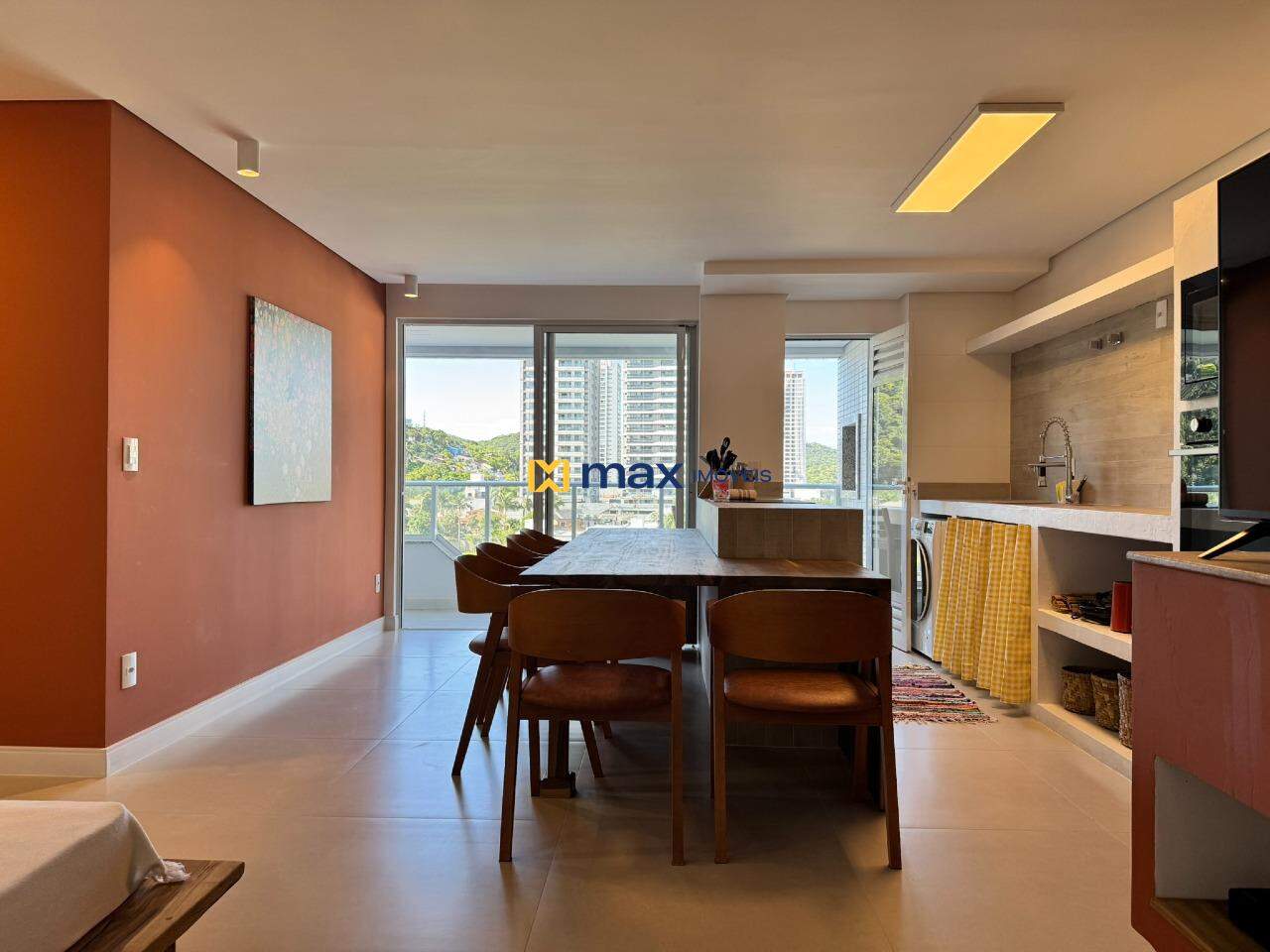 Apartamento para aluguel no Praia Brava de Itajaí: sala de estar/jantar e cozinha