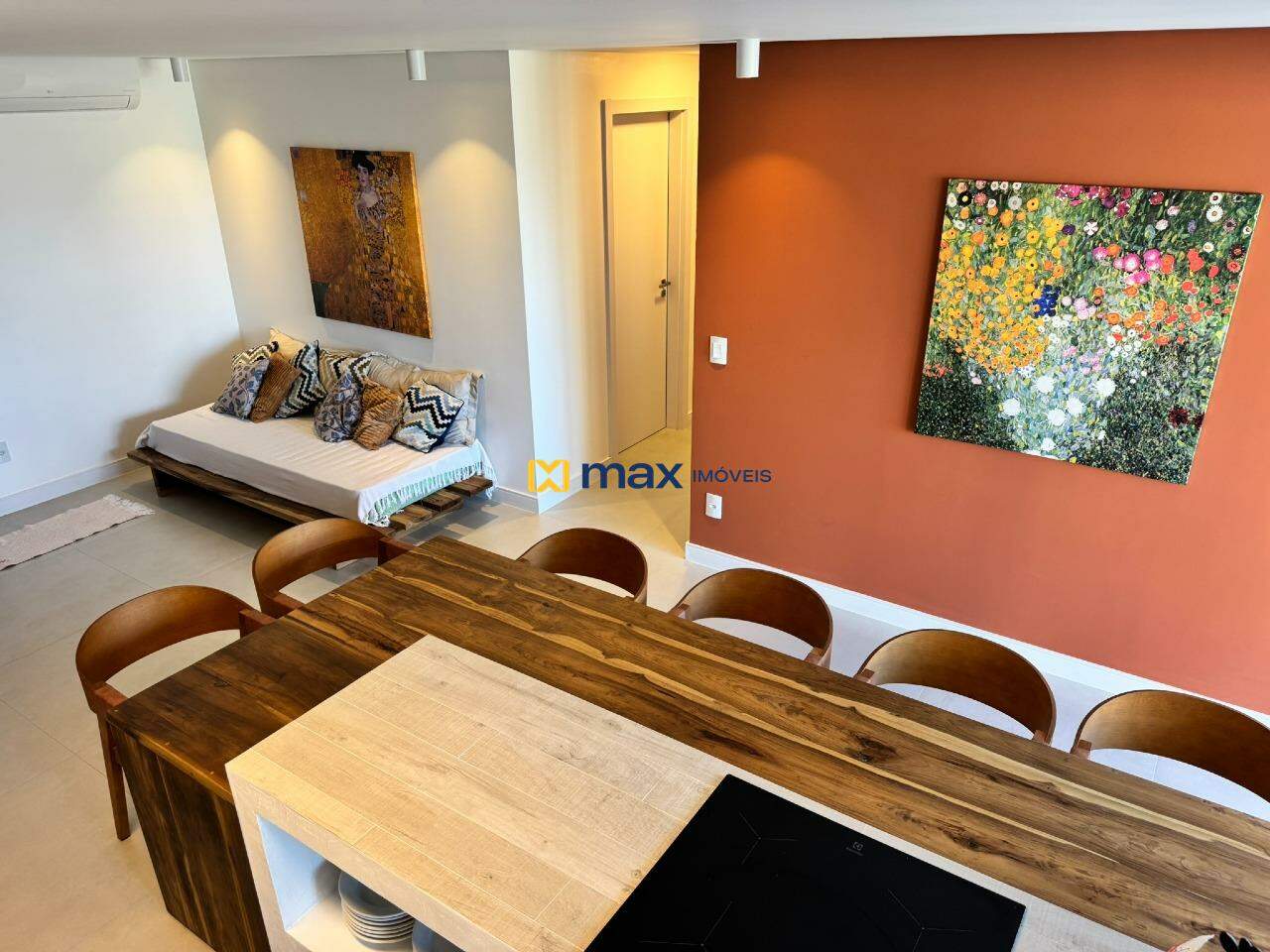 Apartamento para aluguel no Praia Brava de Itajaí: sala de estar/jantar e cozinha