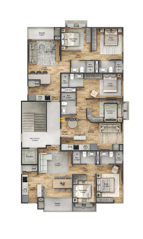 Apartamento à venda no Centro: PLANTA UNIDADES