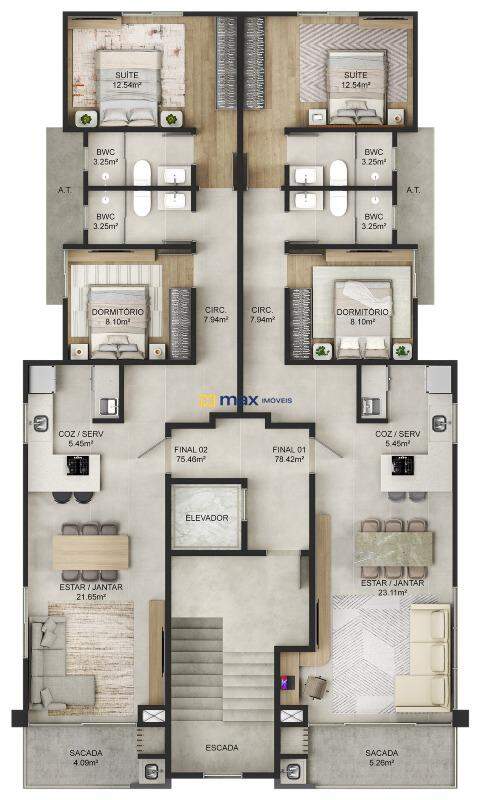 Apartamento à venda no Centro:
