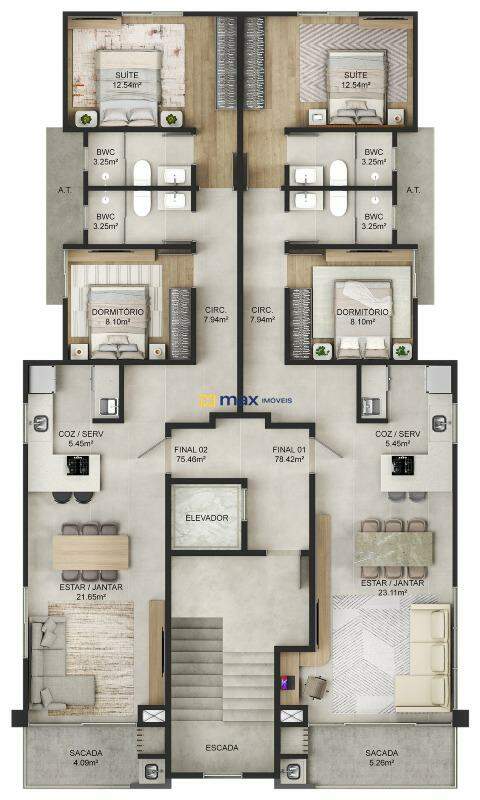 Apartamento à venda no Centro: