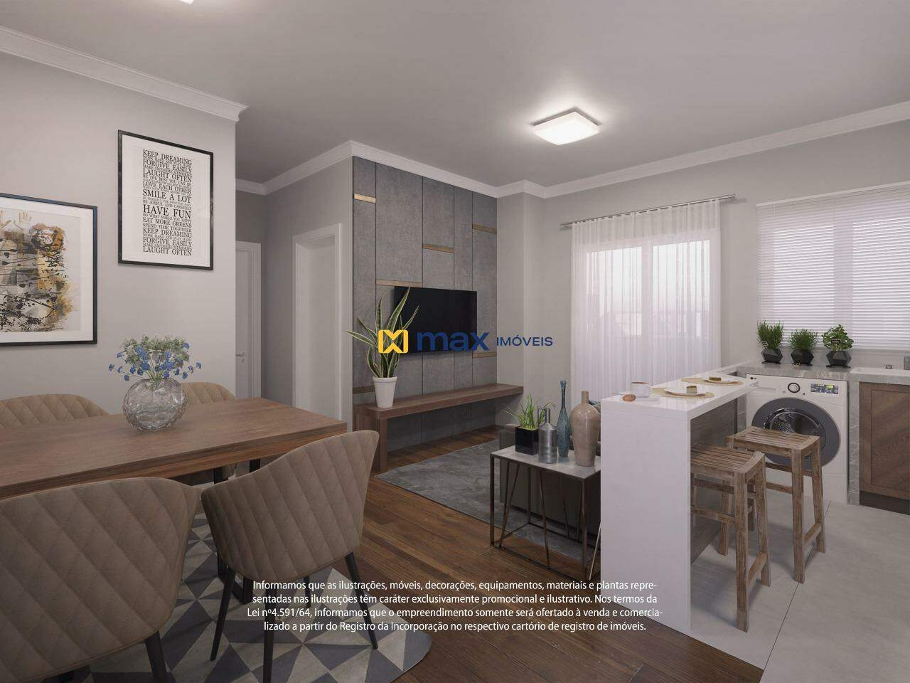 Apartamento à venda no Cordeiros: Living integrado