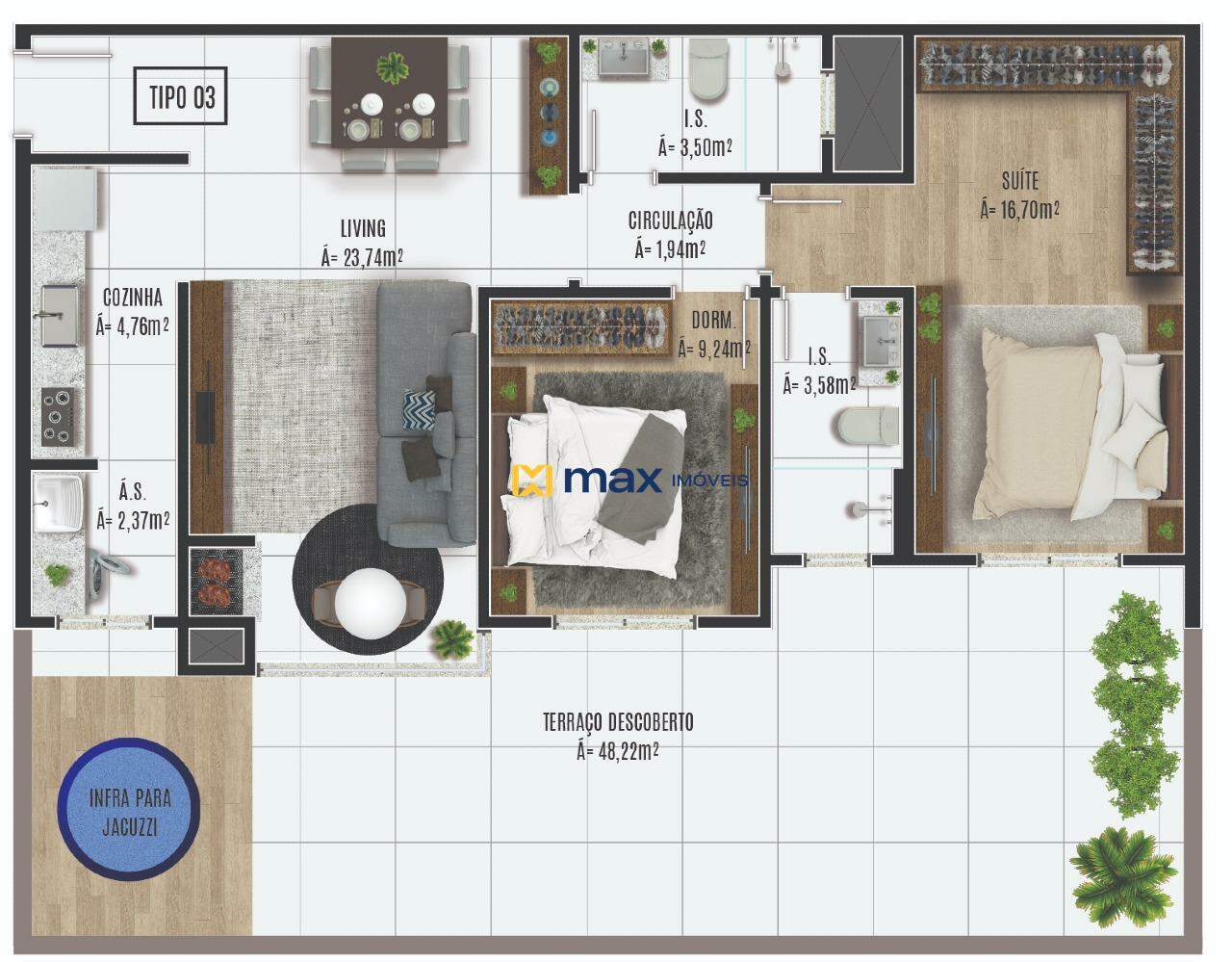 Apartamento à venda no Centro:
