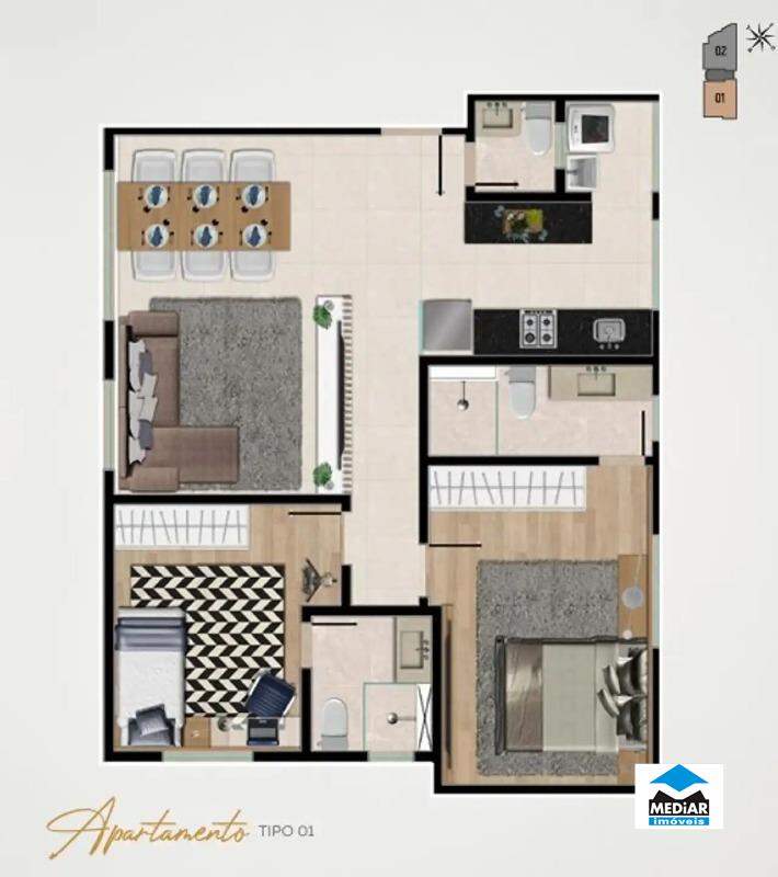 Apartamento à venda com 2 quartos, 71m² - Foto 5