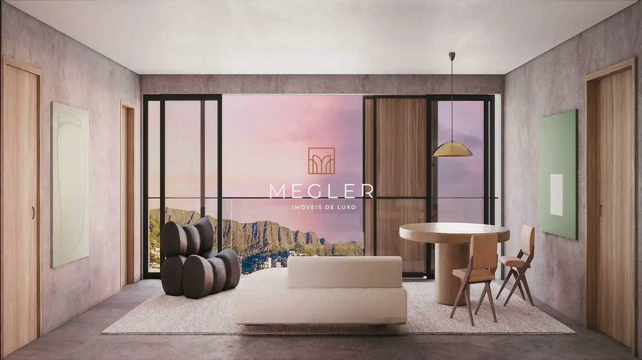 Apartamento à venda no Serra: Sala de estar com varanda