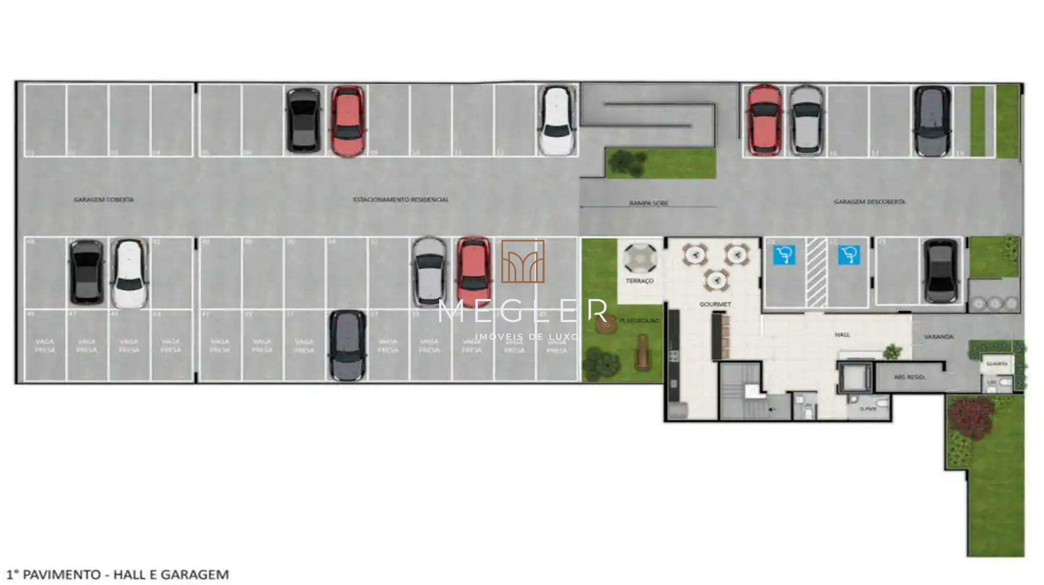 Apartamento à venda no Santa Branca: Pavimento - hall de garagem 