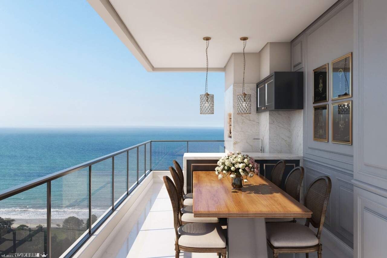 Apartamento à venda no Meia Praia: Área gourmet com churrasqueira 