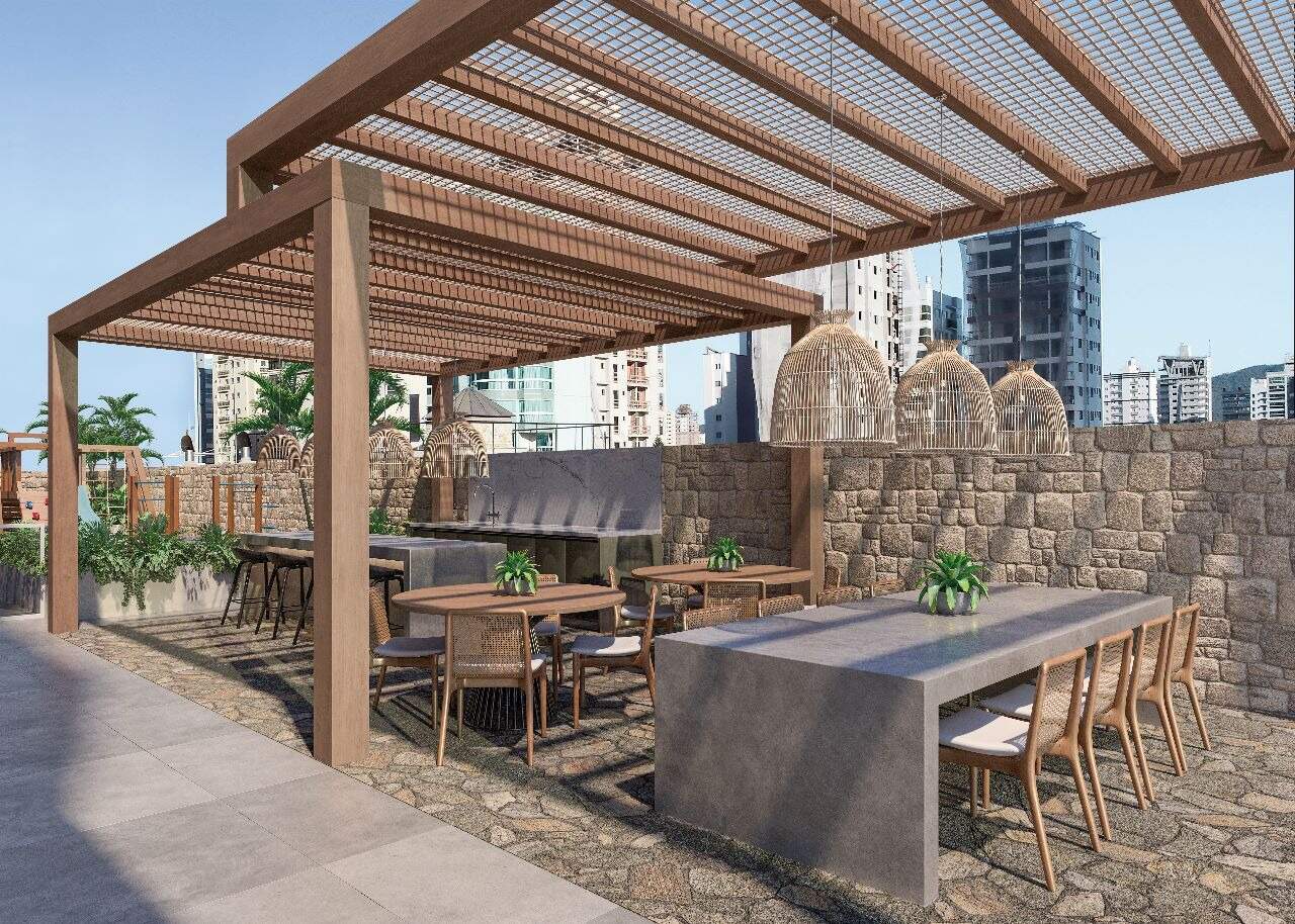 Apartamento à venda no Meia Praia: Estar externo
