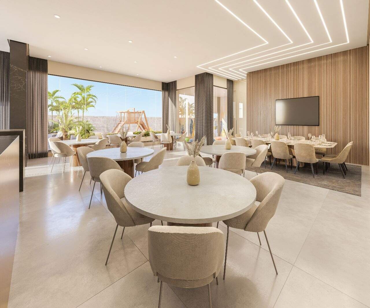 Apartamento à venda no Meia Praia: Salão de festas