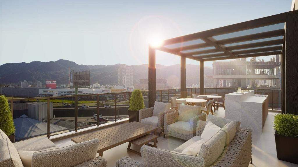 Apartamento à venda no Meia Praia: Estar externo