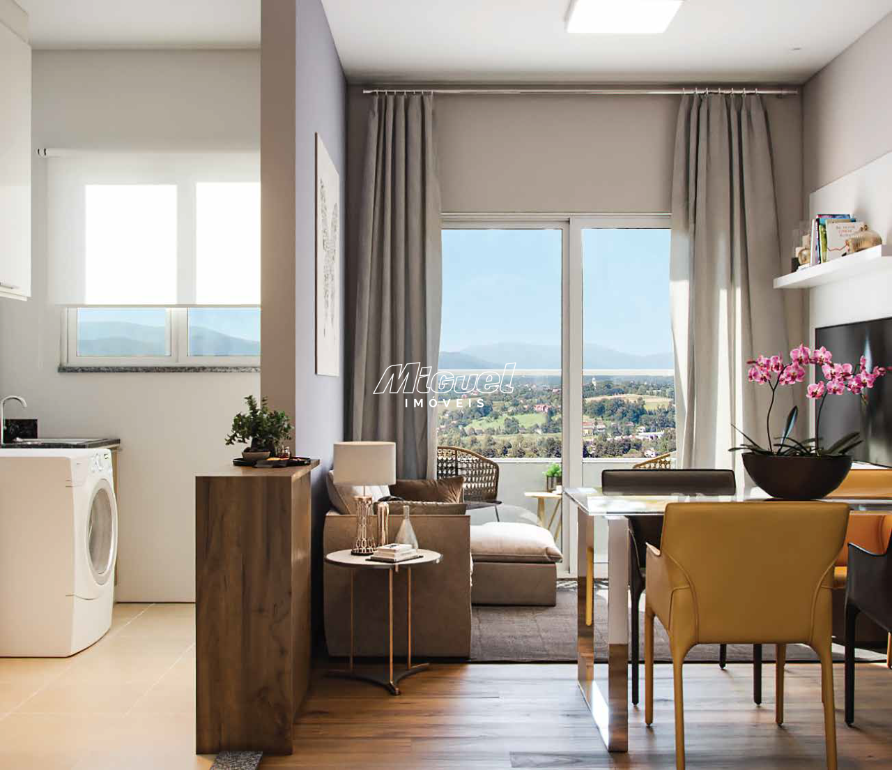 Apartamento, à venda, 0 até 2 quartos, Piazza Di Milano, Vila Industrial - Piracicaba: Sala e Lavanderia