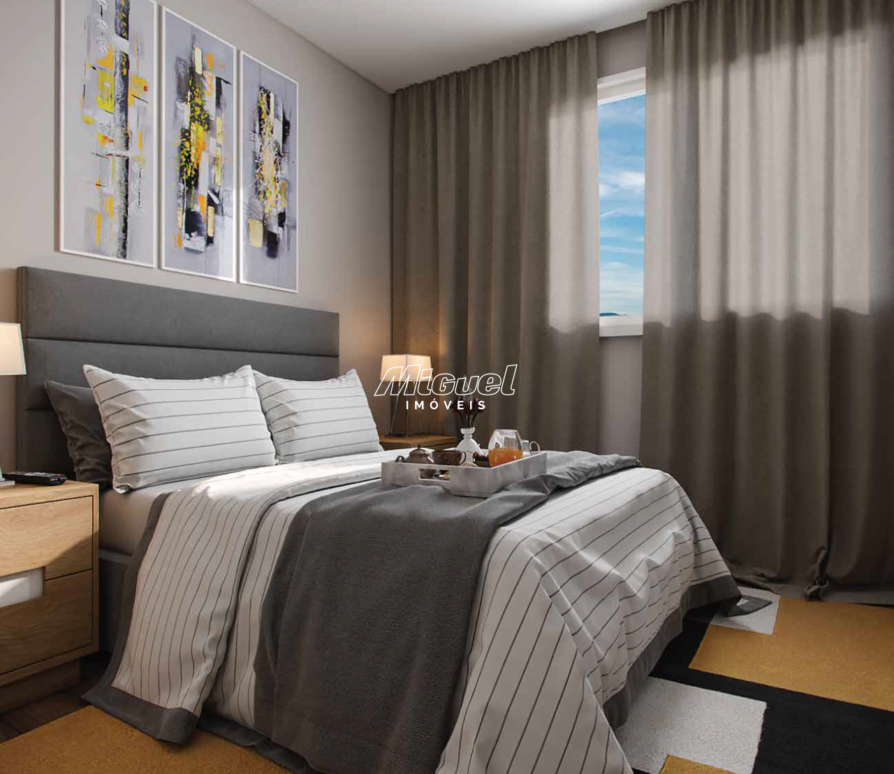 Apartamento, à venda, 0 até 2 quartos, Piazza Di Milano, Vila Industrial - Piracicaba: Dormitório