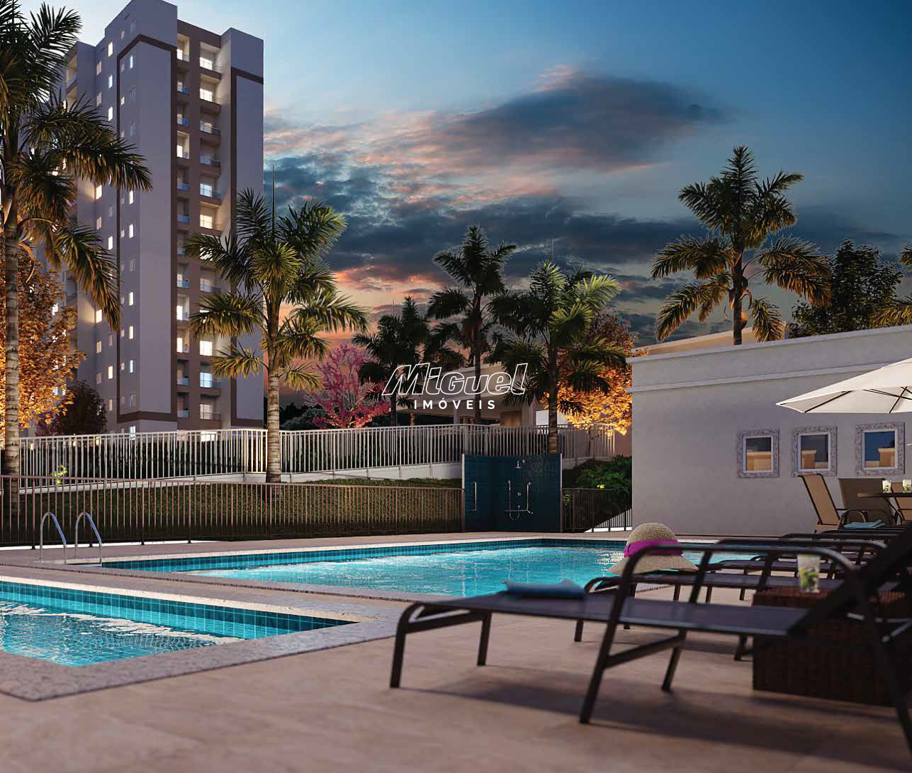 Apartamento, à venda, 0 até 2 quartos, Piazza Di Milano, Vila Industrial - Piracicaba: Piscina Adulto e Infantil - Noturna