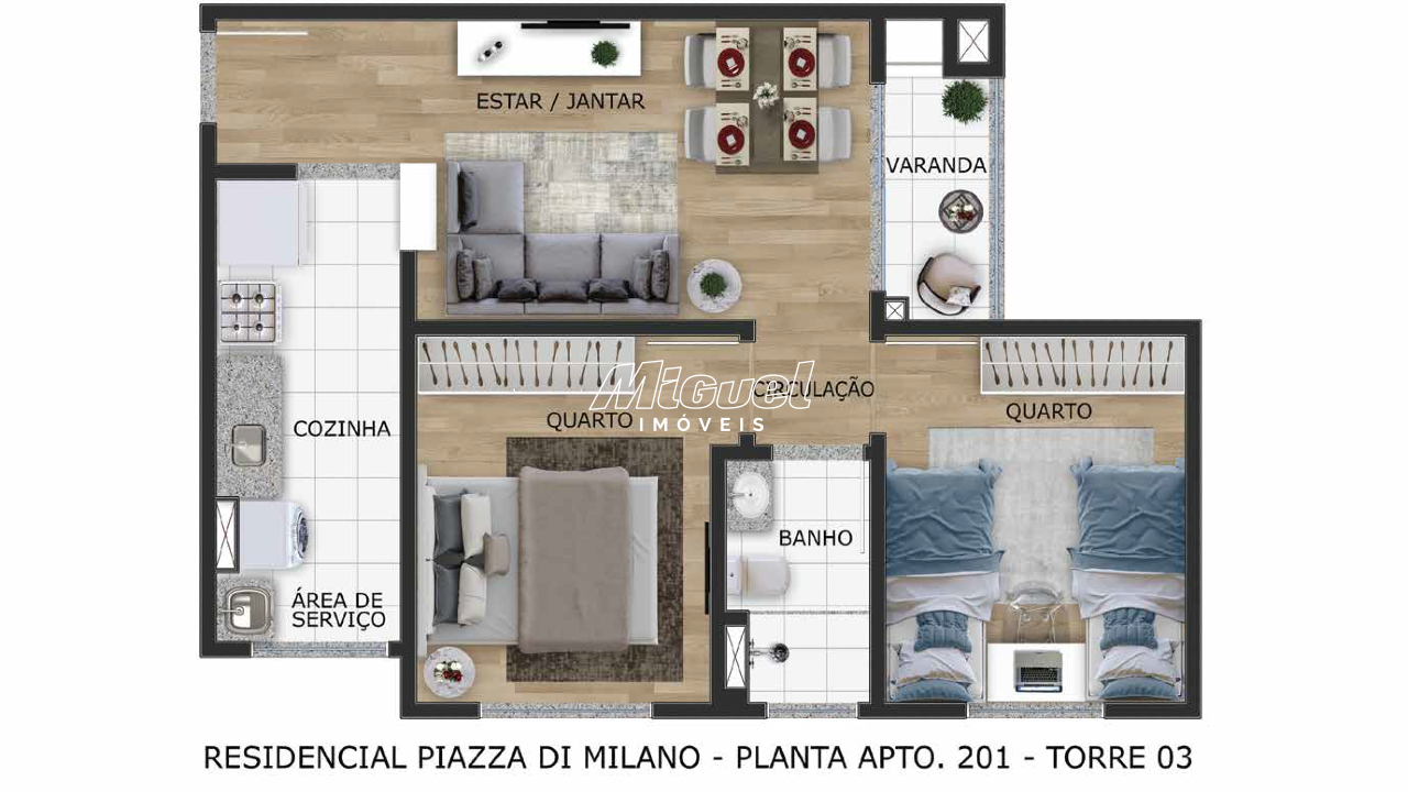 Apartamento, à venda, 0 até 2 quartos, Piazza Di Milano, Vila Industrial - Piracicaba: 