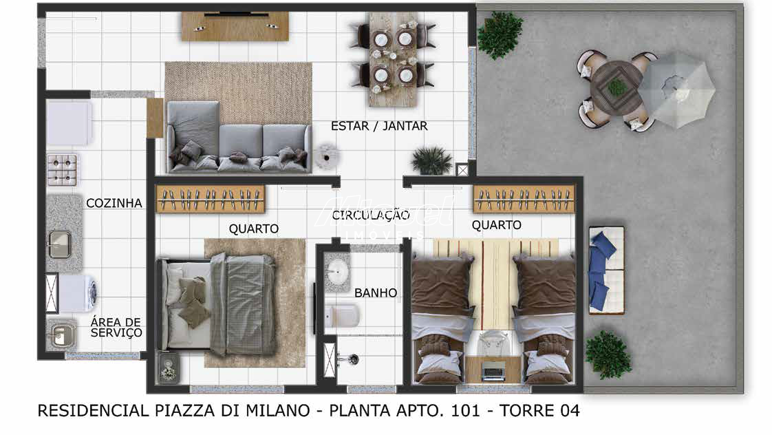 Apartamento, à venda, 0 até 2 quartos, Piazza Di Milano, Vila Industrial - Piracicaba: 
