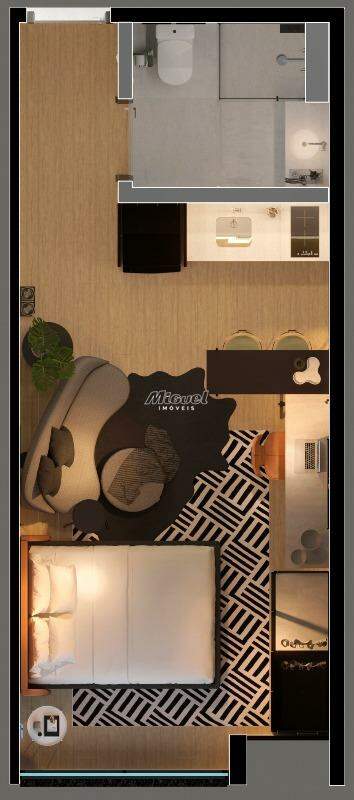 Apartamento, à venda, Jardim Pacaembu - 1 até 1 quartos Singular Home Design - Piracicaba/SP: 