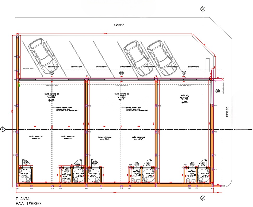 Salão Comercial, para aluguel, Cidade Alta - - Piracicaba/SP: