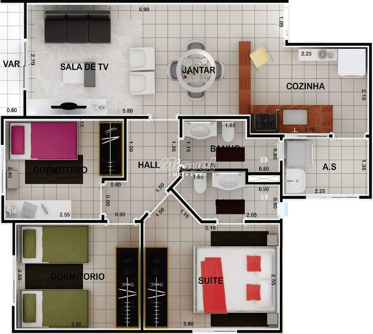 Apartamento à venda no Dois Córregos: Planta