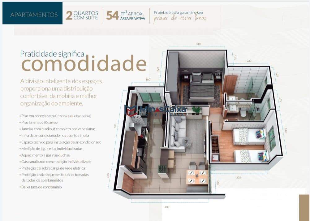 Apartamento à venda com 2 quartos, 54m² - Foto 2