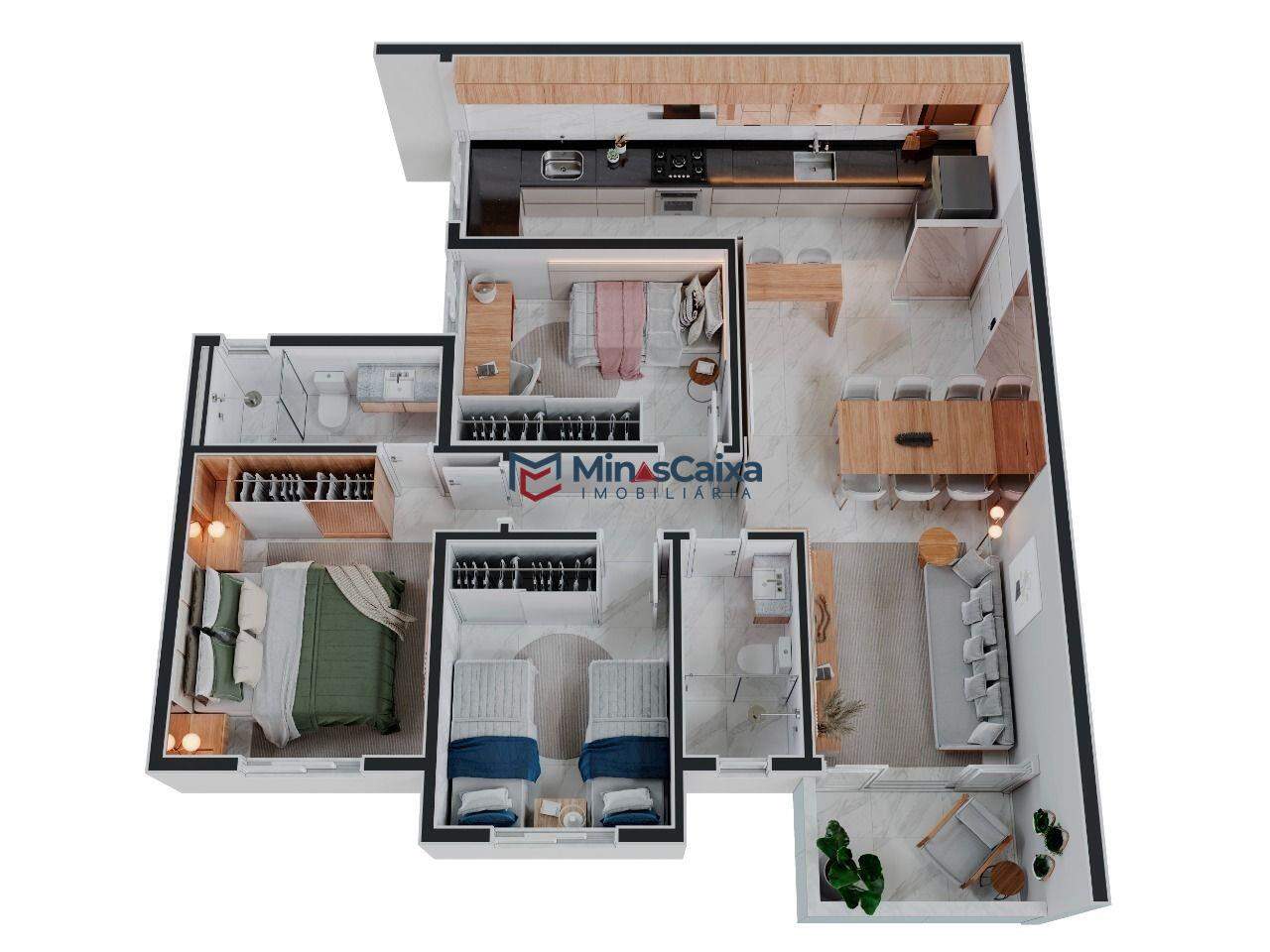 Apartamento à venda com 3 quartos, 77m² - Foto 1