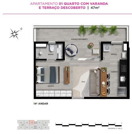 (31898) à venda - Cobertura com 1 quarto, 2 vagas, no Vale do Sereno : 