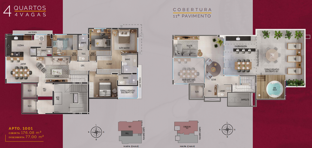 (33602) à venda - Cobertura com 3 quartos, 3 vagas, no Santo Antônio : 