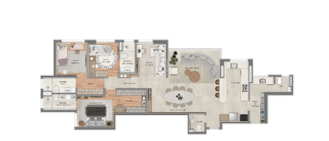 (36538) à venda - Apartamento com 4 quartos, 2 vagas, no Luxemburgo : 