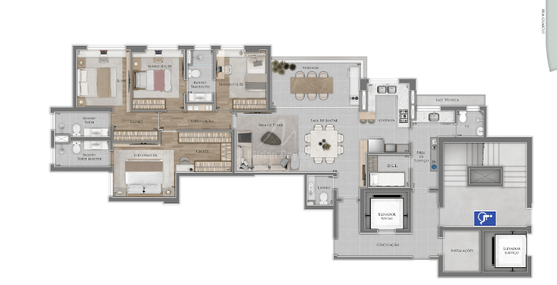 (36538) à venda - Apartamento com 4 quartos, 2 vagas, no Luxemburgo : 