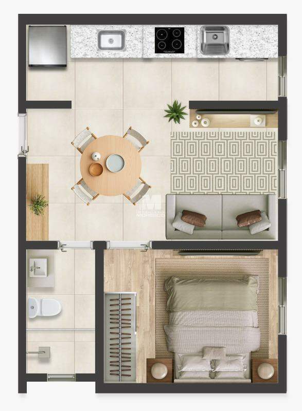 Flat à venda no bairro Centro I: 