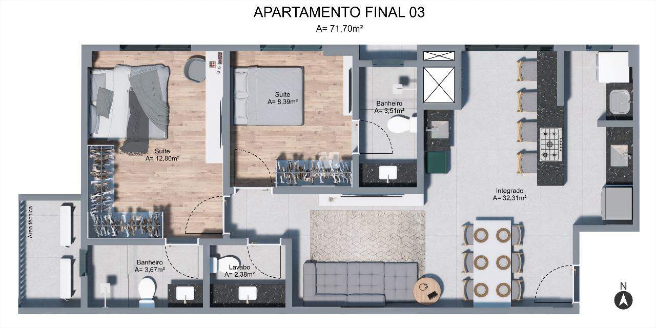Apartamento à venda no bairro Centro I: