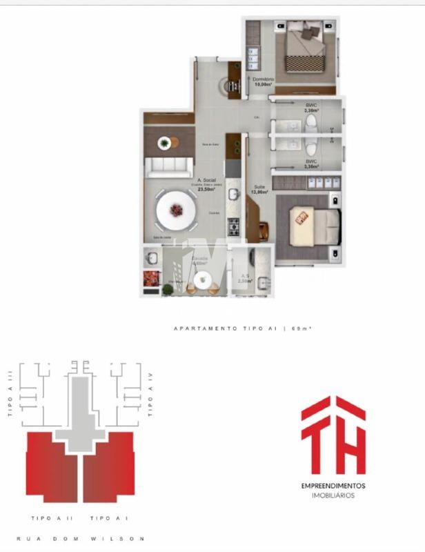 Apartamento à venda no bairro Santa Terezinha: Tipo AI 69,0m2