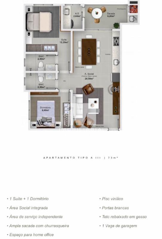 Apartamento à venda no bairro Santa Terezinha: Tipo A III 73,0 m2