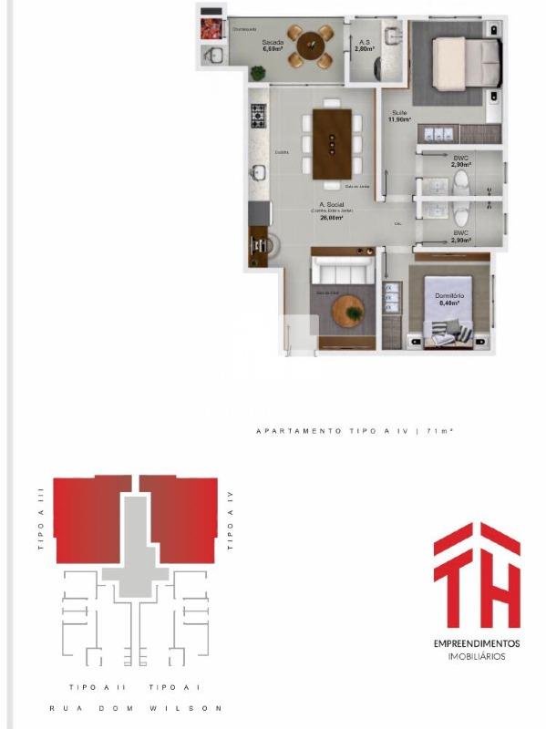 Apartamento à venda no bairro Santa Terezinha: Tipo A IV 71,0 m2