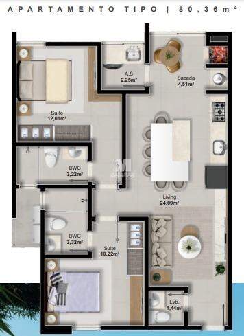 Apartamento à venda no bairro Azambuja: 