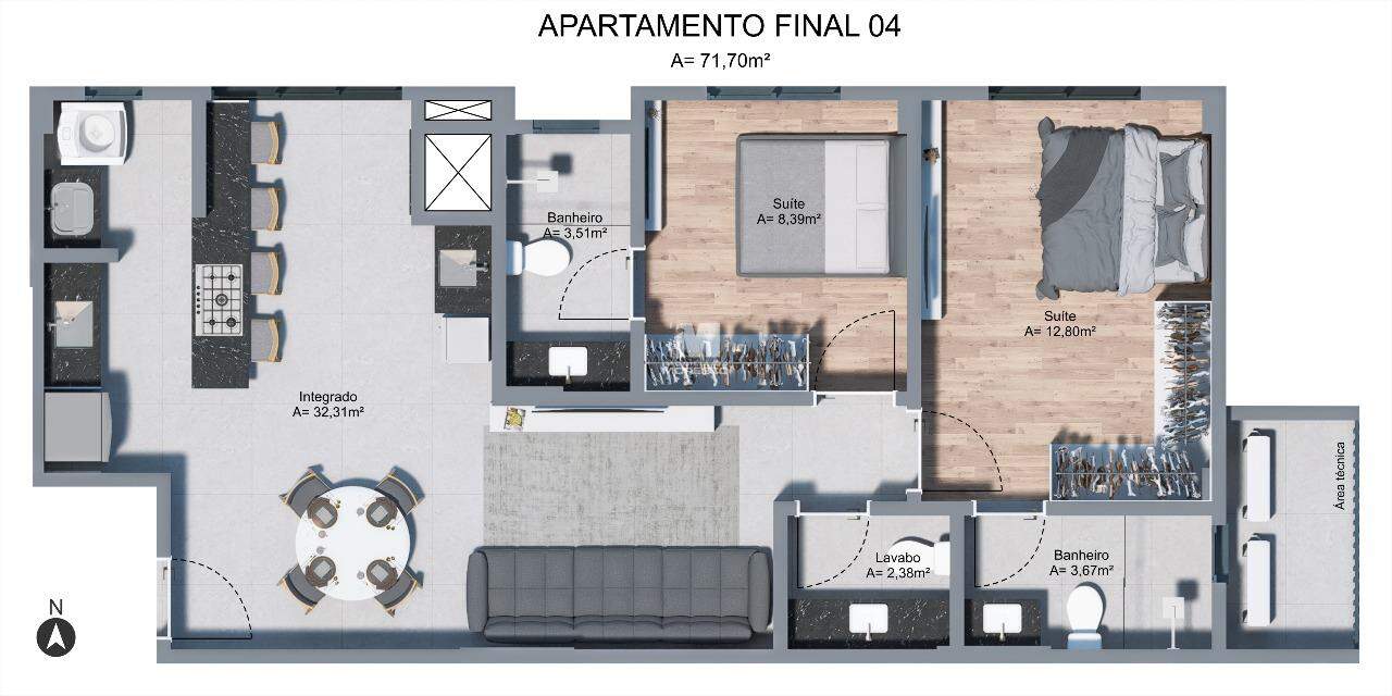 Apartamento à venda no bairro Centro I: 
