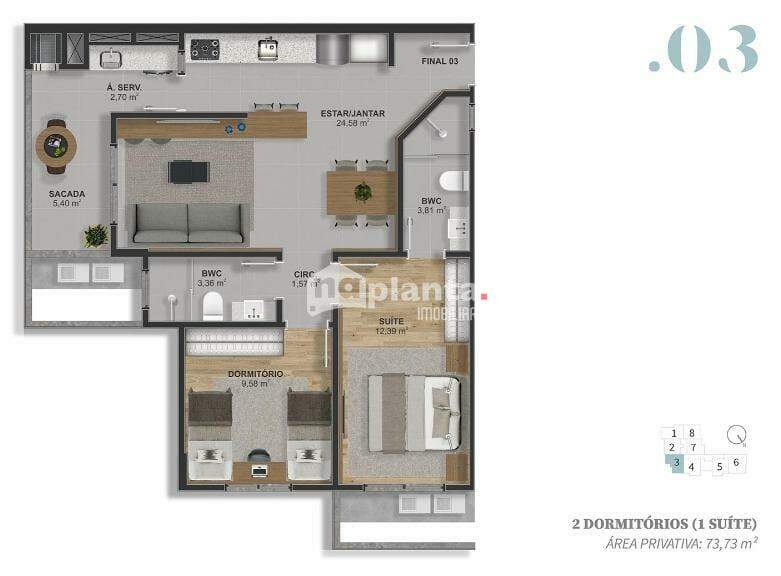 Apartamento, 2 quartos, 74 m² - Foto 11