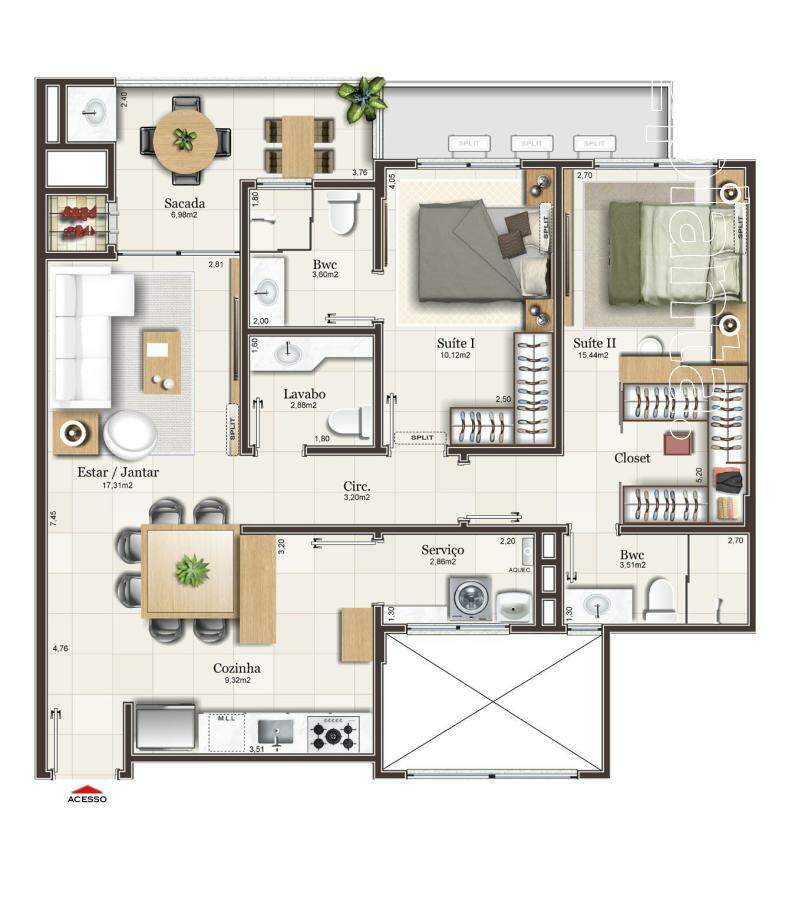 Apartamento à venda com 3 quartos, 117m² - Foto 11