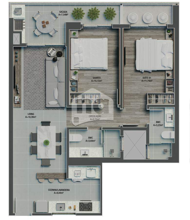 Apartamento à venda com 2 quartos, 78m² - Foto 20