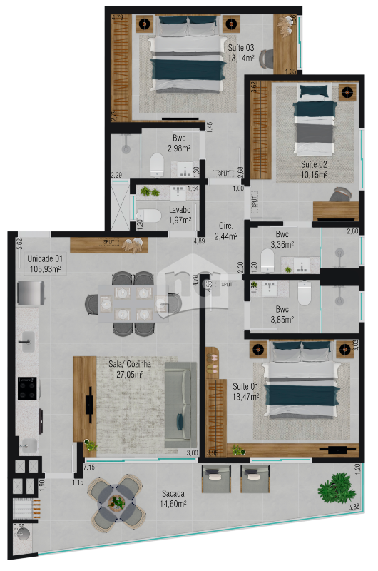 Apartamento à venda com 3 quartos, 106m² - Foto 14