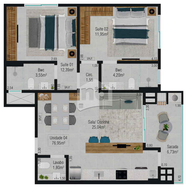 Apartamento à venda com 2 quartos, 77m² - Foto 14