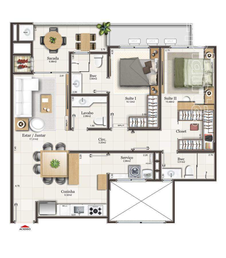 Apartamento à venda com 2 quartos, 117m² - Foto 11