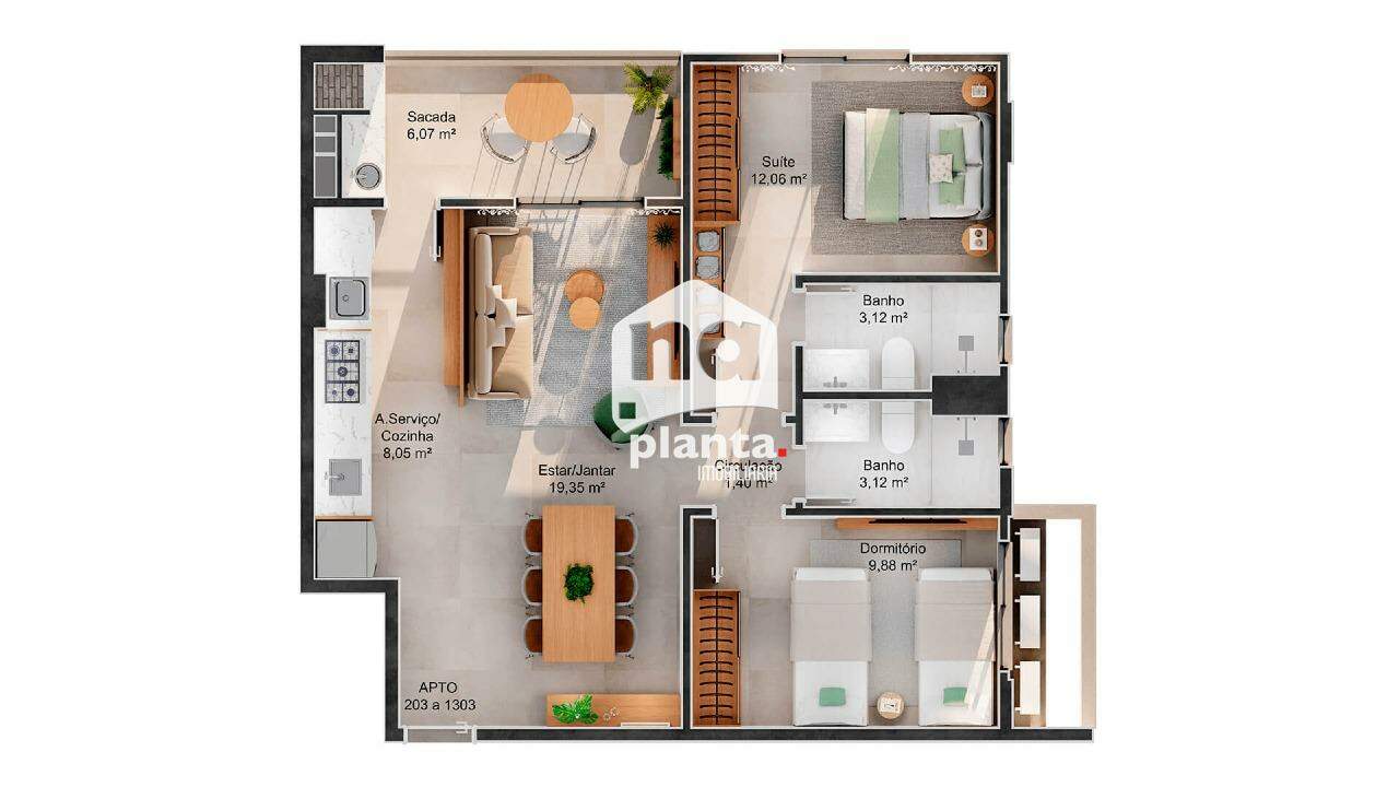 Apartamento à venda com 2 quartos, 77m² - Foto 13