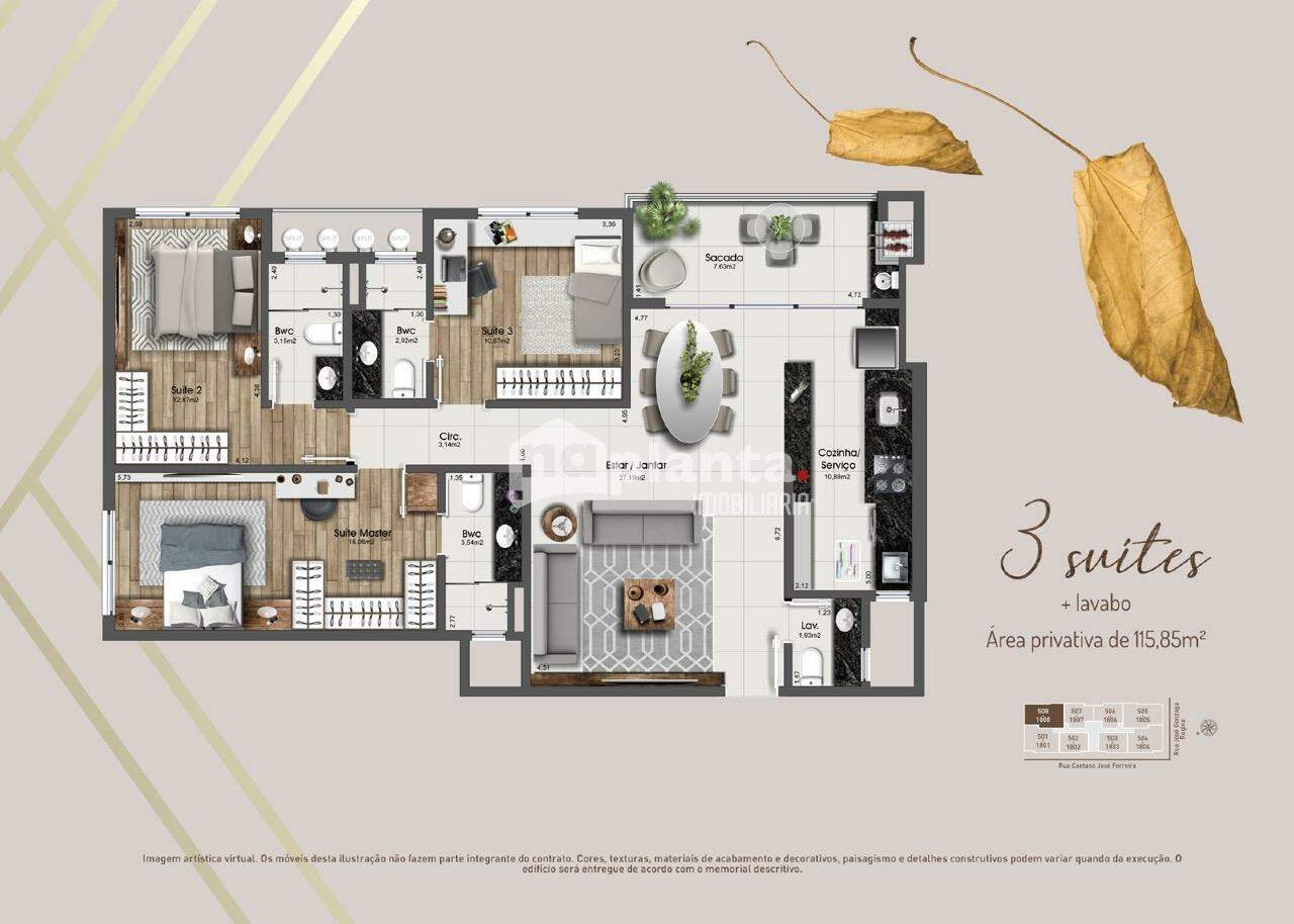 Apartamento à venda com 3 quartos, 113m² - Foto 12