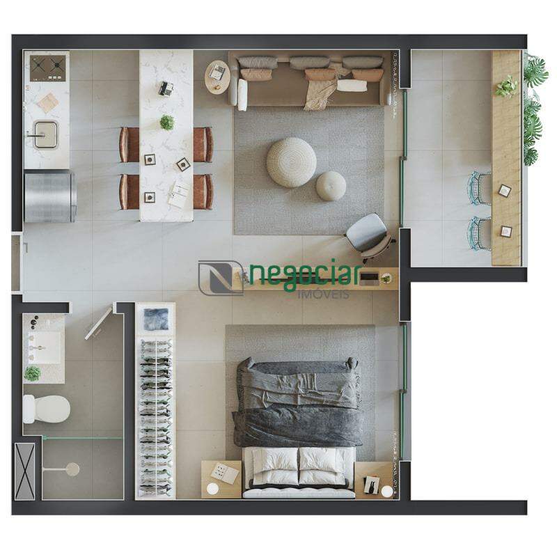 Apartamento 1 quarto no bairro Brasiléia Betim: 