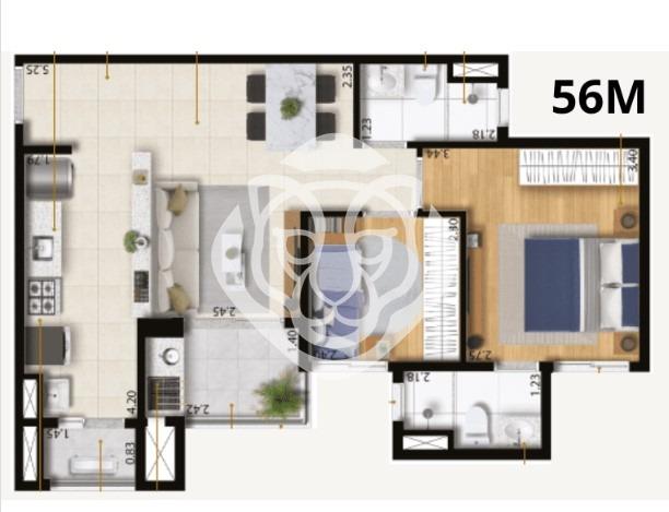 Planta 56m²